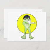 Carte Postale Grenouille avec lunettes de natation (Devant / Derrière)