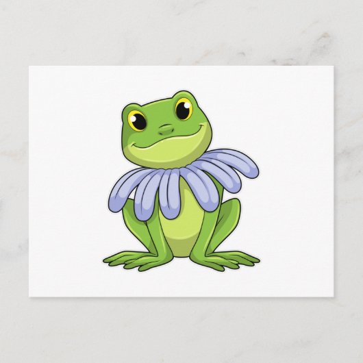 Carte Postale Grenouille avec marguerite (Devant)