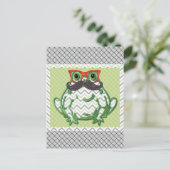 Carte Postale Grenouille avec moustache et lunettes de poisson p (Debout devant)