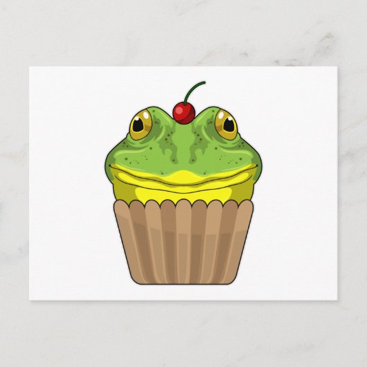 Carte Postale Grenouille avec muffin (Devant)