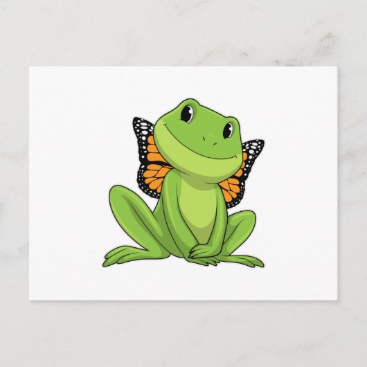 Carte Postale Grenouille avec Papillon (Devant)