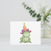 Carte Postale Grenouille avec Plumeria (Debout devant)