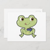 Carte Postale Grenouille avec tasse de café (Devant / Derrière)