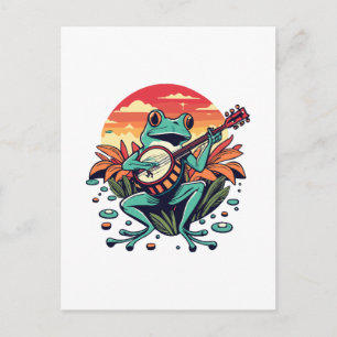 Carte Postale Grenouille banjo