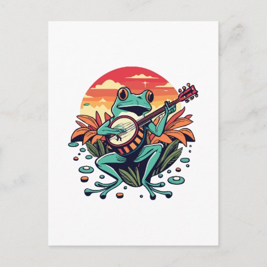 Carte Postale Grenouille banjo (Devant)
