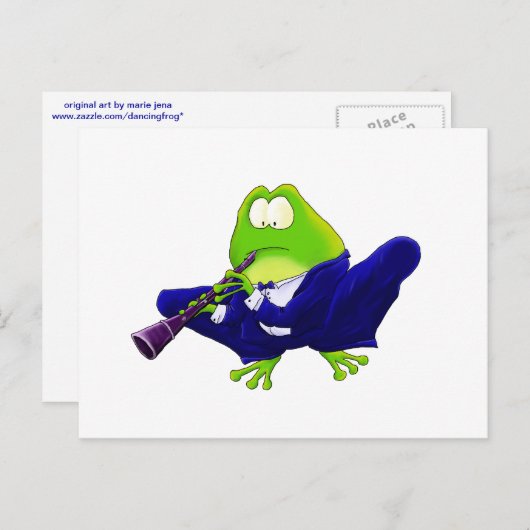 Carte Postale Grenouille Clarinet (Devant / Derrière)