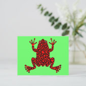 Carte Postale grenouille coeurs rouges (Debout devant)