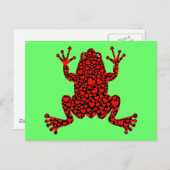 Carte Postale grenouille coeurs rouges (Devant / Derrière)