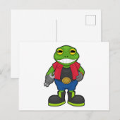 Carte Postale Grenouille comme mécanicien avec clé (Devant / Derrière)