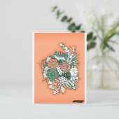 Carte Postale Grenouille dans le bouquet de fleurs (Debout devant)