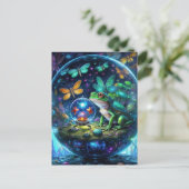 Carte Postale Grenouille dans un ballon qui regarde avec une bal (Debout devant)