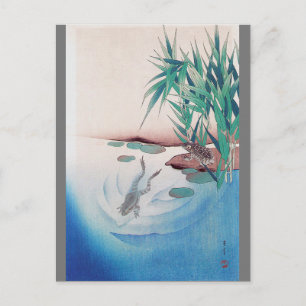 Carte Postale Grenouille dans un étang, Watanabe Seitei