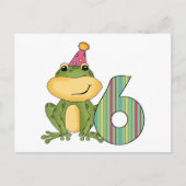 Carte Postale Grenouille de fête 6e anniversaire T-shirts et cad (Devant)