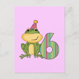 Carte Postale Grenouille de fête 6e anniversaire T-shirts et cad