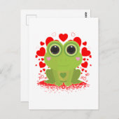 Carte Postale Grenouille de la Saint-Valentin (Devant / Derrière)