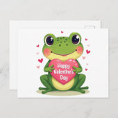 Carte Postale Grenouille de Saint Valentin (Devant / Derrière)