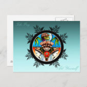 Carte Postale Grenouille de tatouage Tiki (Devant / Derrière)