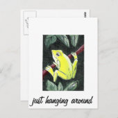 Carte Postale Grenouille des arbres - juste accrochée (Devant / Derrière)