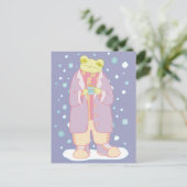 Carte Postale Grenouille d'hiver confortable (Debout devant)