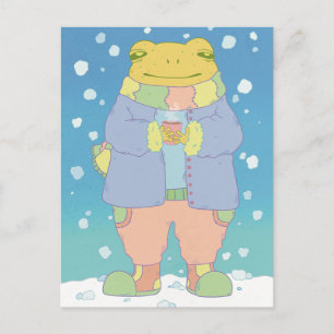 Carte Postale Grenouille d'hiver confortable