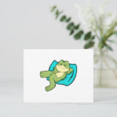 Carte Postale Grenouille dormant avec un oreiller (Debout devant)