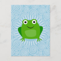 Grenouille drôle - Grenouille mignonne sur fond bl