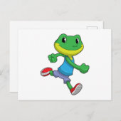 Carte Postale Grenouille en coureuse à la course (Devant / Derrière)