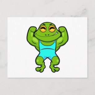 Carte Postale Grenouille en culturiste au culturisme