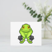 Carte Postale Grenouille en forme avec Barbell (Debout devant)