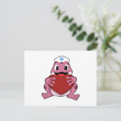 Carte Postale Grenouille en infirmière avec cœur (Debout devant)