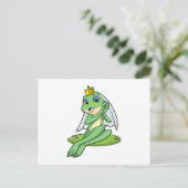 Carte Postale Grenouille en mariée au mariage avec couronne (Debout devant)