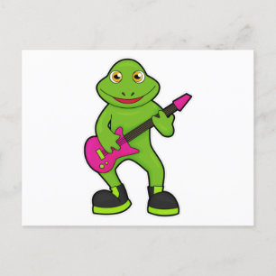 Carte Postale Grenouille en musicien avec guitare