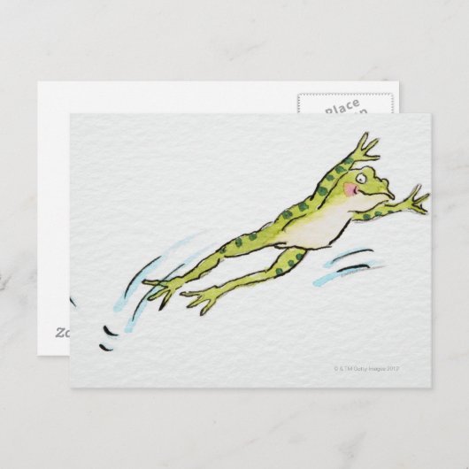 Carte Postale Grenouille en saut 2 (Devant / Derrière)