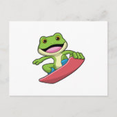 Carte Postale Grenouille en Snowboard avec Snowboard (Devant)