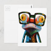 Carte Postale Grenouille en verre de hippie (Devant / Derrière)