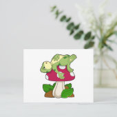 Carte Postale Grenouille endormie avec champignon (Debout devant)