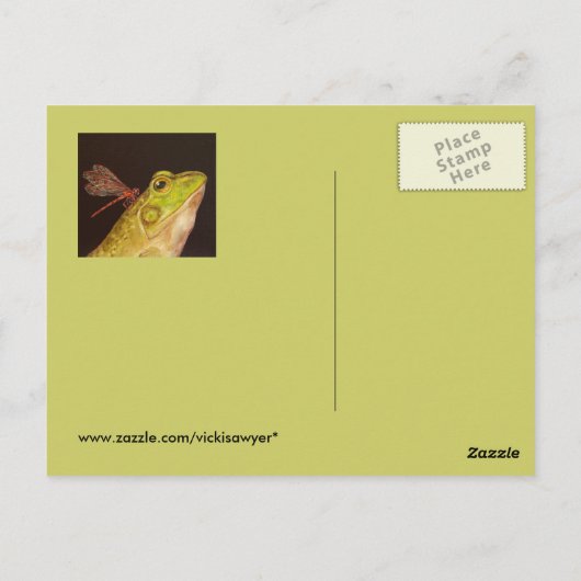Carte postale grenouille et libellule (Dos)