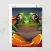 Carte postale Grenouille et Oranges (Devant / Derrière)
