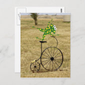 Carte Postale Grenouille excitée à vélo (Devant / Derrière)