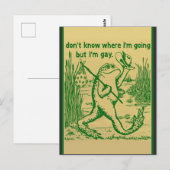 Carte Postale grenouille gay (Devant / Derrière)