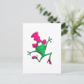 Carte Postale Grenouille joyeuse Stilletto Rose (Debout devant)