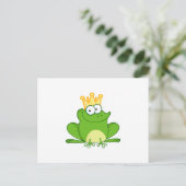 Carte Postale Grenouille King Grenouille Couronne Green Cute Car (Debout devant)