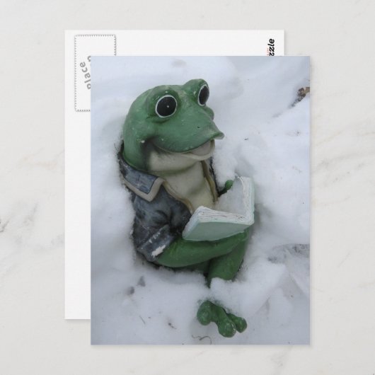 Carte postale Grenouille Lecture (Devant / Derrière)