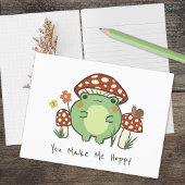 Carte Postale Grenouille mignonne et champignon | Vous Me Faites