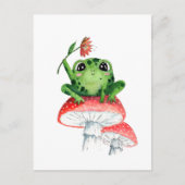 Carte Postale Grenouille mignonne sur champignon Peinture origin (Devant)