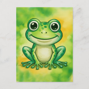 Carte Postale Grenouille mignonne verte