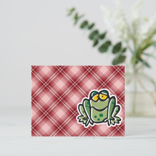 Carte Postale Grenouille mûre; Plaid Rouge (Debout devant)
