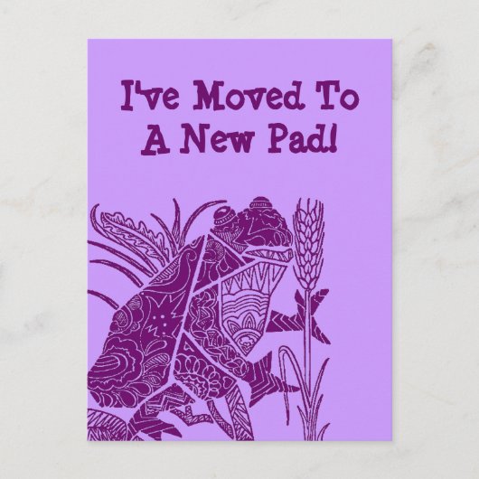 Carte postale Grenouille Nénuphar Je Suis Déménagé (Devant)