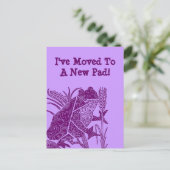 Carte postale Grenouille Nénuphar Je Suis Déménagé (Debout devant)