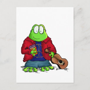 Carte Postale Grenouille Nerd étudiante au collège